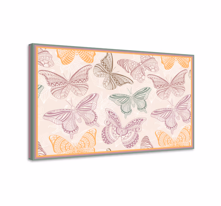 Canvas schilderij vlinder gekleurde siervlinders - TenStickers