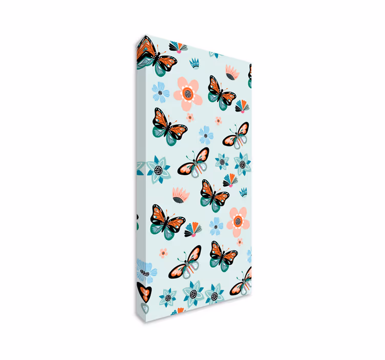 Canvas schilderij vlinder vlinders en bloemen - TenStickers
