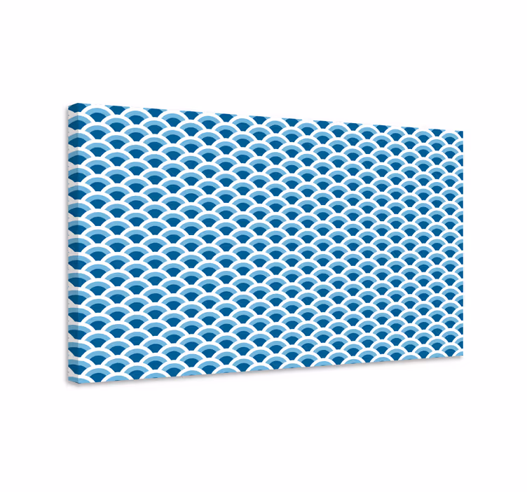 Canvas schilderij vis blauwe tinten visschubben - TenStickers