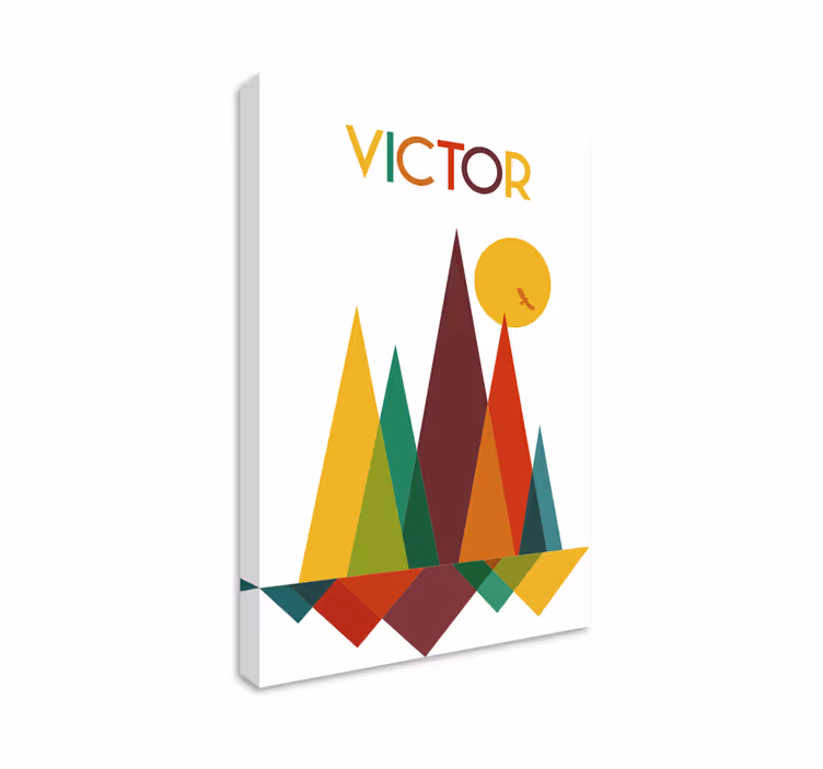Victor geometrisch landschap Geometrische canvas schilderij - TenStickers