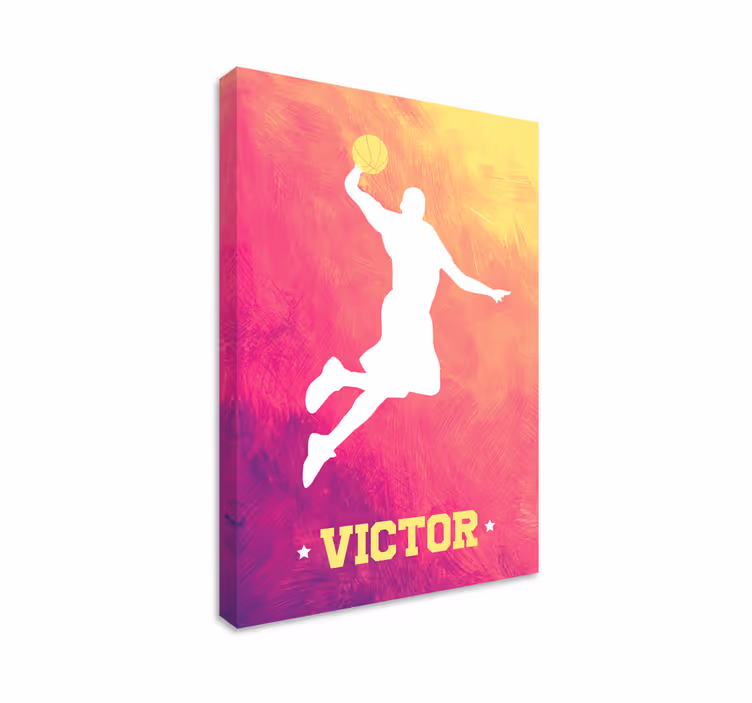 Silhouet slam dunk Canvas schilderij sport - TenStickers