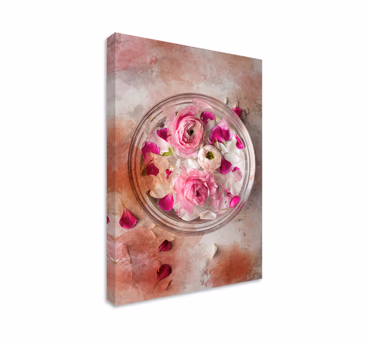 Kom bloemen schilderij Canvas bloem en plant - TenStickers