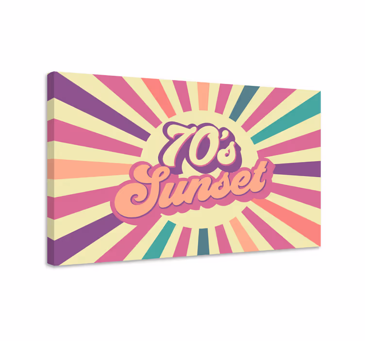 Canvas schilderij andere teksten retro zonsondergang grafiek - TenStickers
