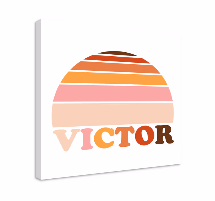 Zonsondergang naam Vintage canvas schilderij - TenStickers