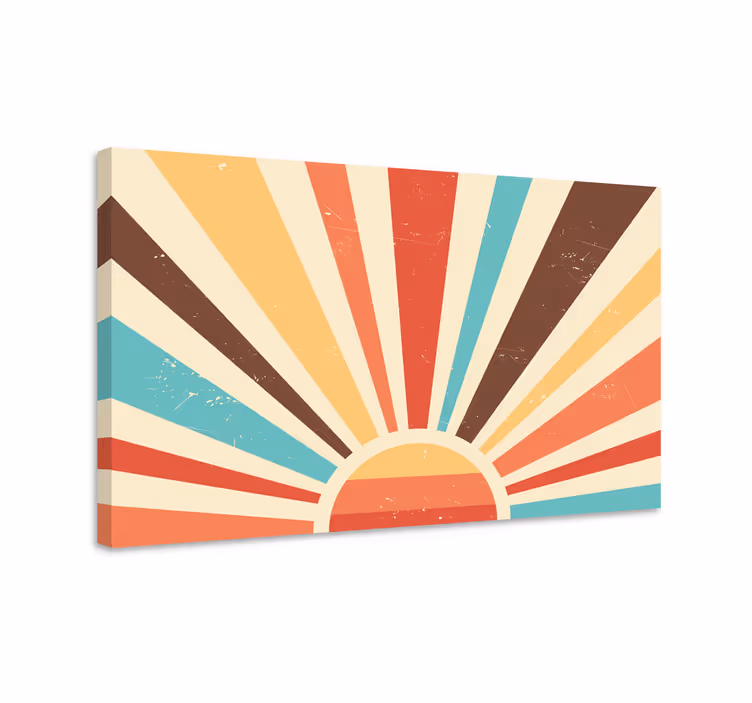 Canvas schilderij abstracte kleurrijke zonsondergang  - TenStickers