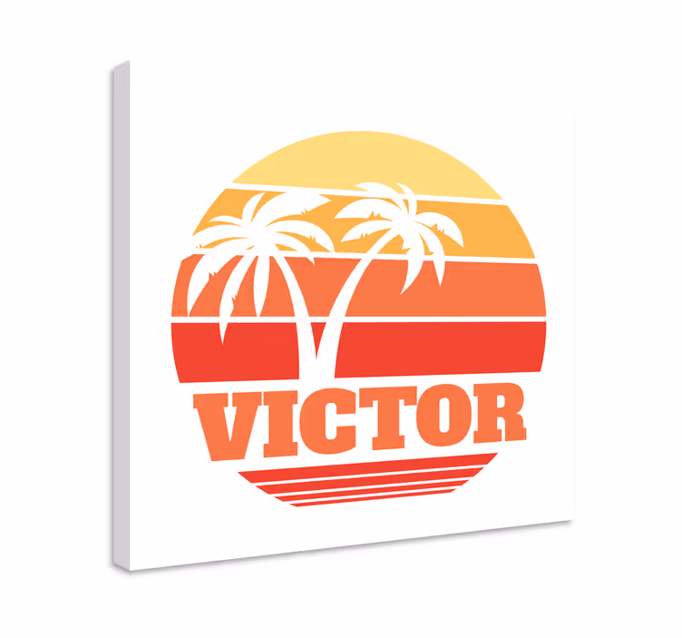 Gepersonaliseerde canvas Retro zonsondergang - TenStickers