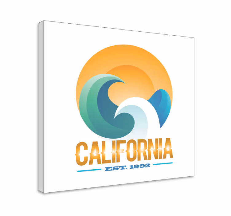 Californië surfembleem Canvas schilderij marine - TenStickers