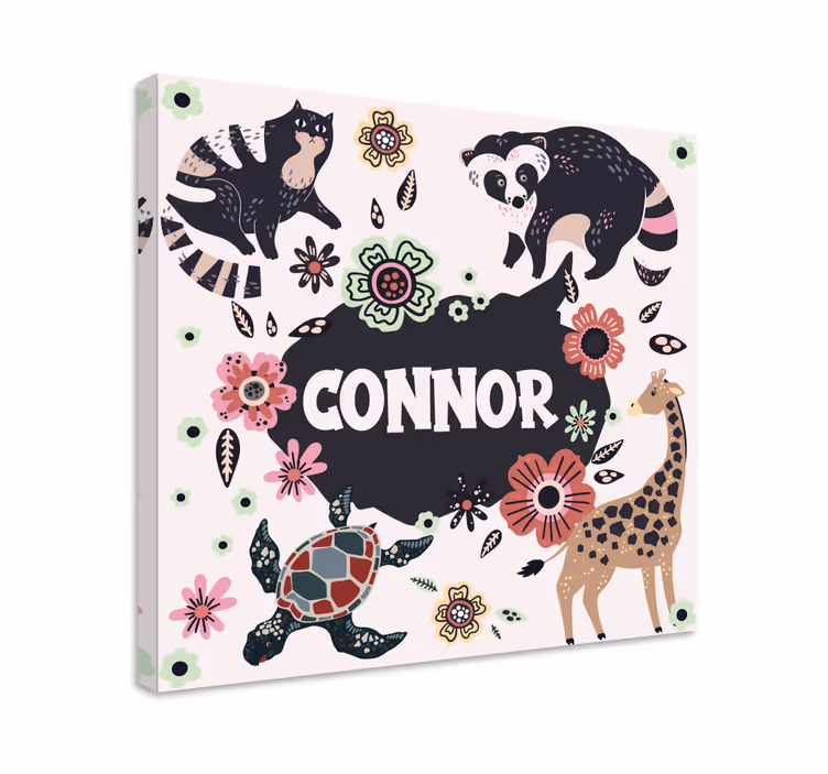 Canvas schilderij kinderkamer gepersonaliseerde natuuropmaak - TenStickers