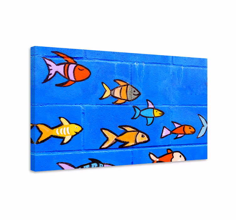 Canvas landschap Bakstenen muur oceaan - TenStickers