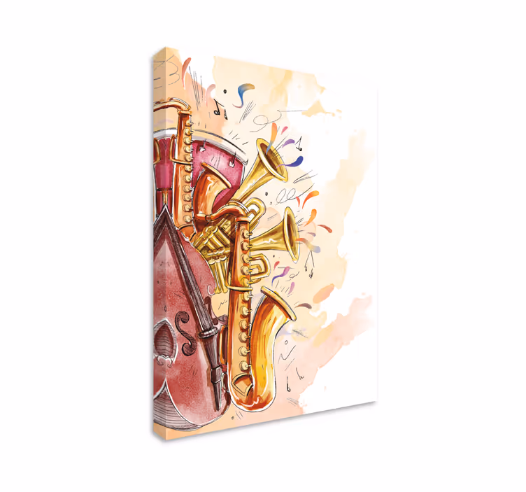 Canvas schilderij muziek Muziekinstrumenten - TenStickers