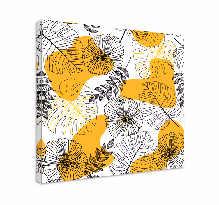 Scandinavisch canvas schilderij tropische plant - TenStickers