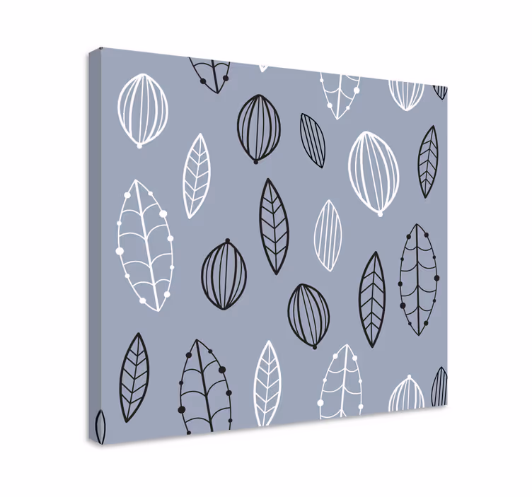 Scandinavische bladeren canvas schilderij - TenStickers
