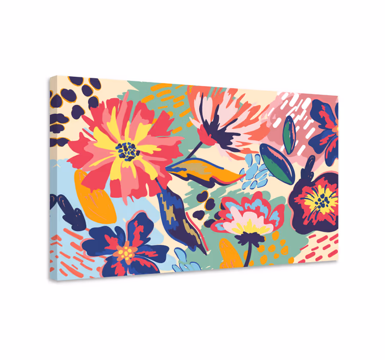 Canvas schilderij bloemen en planten abstracte bloemexplosie - TenStickers