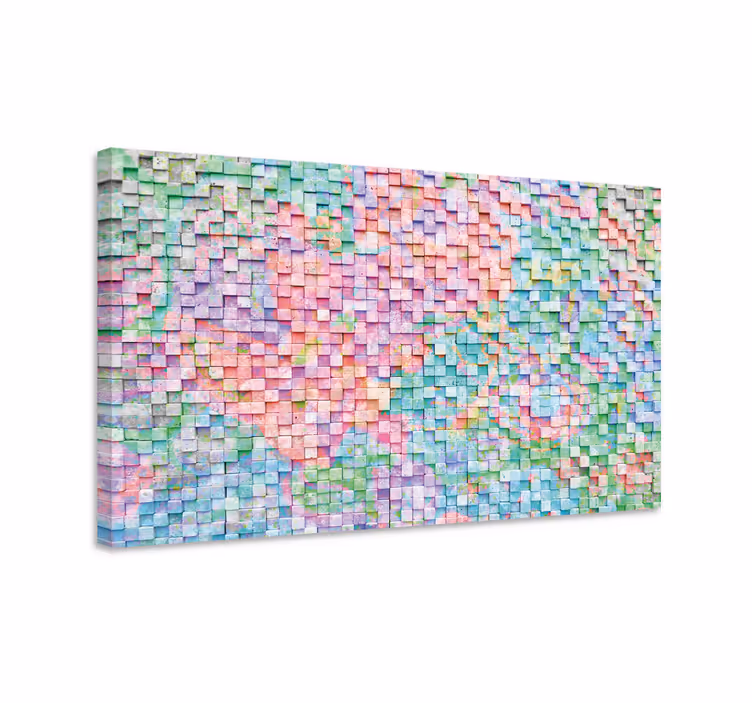 Mozaïekspectrum Geometrische canvas schilderij - TenStickers