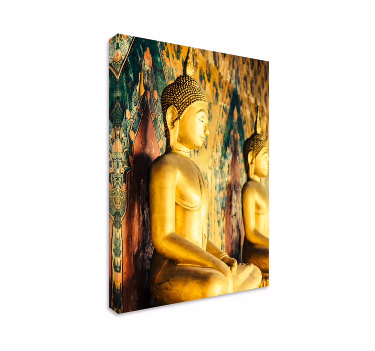 Canvas schilderij boeddha gouden boeddhabeelden - TenStickers