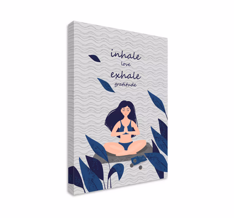 Canvas schilderij tekst meditatie ademhaling sereniteit - TenStickers