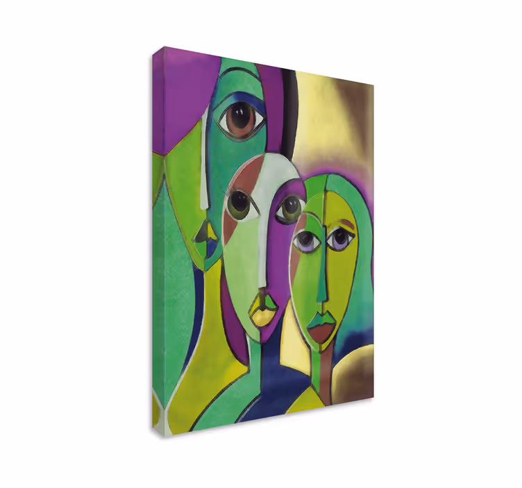 Canvas schilderij kunst abstracte gezichtscompositie - TenStickers
