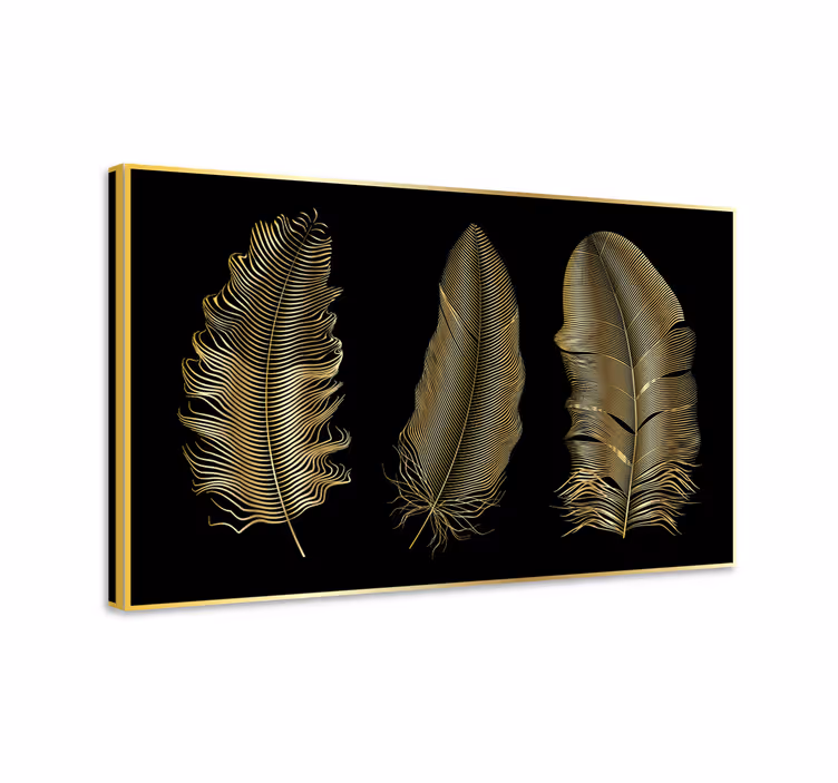 Canvas schilderij gouden blad ontwerpen - TenStickers