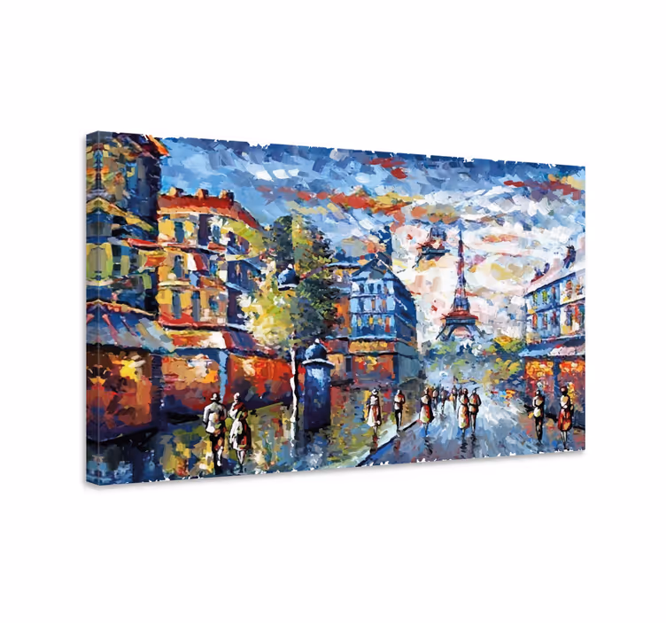 Canvas schilderij landen en steden parijse stadsgezicht - TenStickers