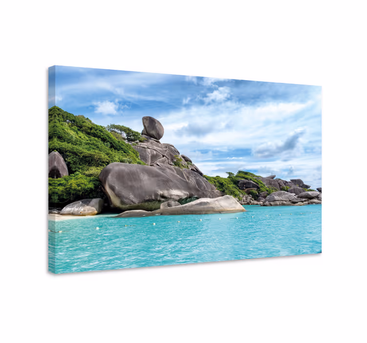 Canvas landschap rotsachtig eilandzicht - TenStickers