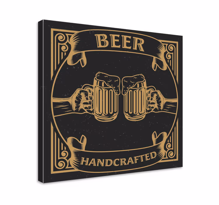 Canvas schilderij Rustieke bierglazen - TenStickers