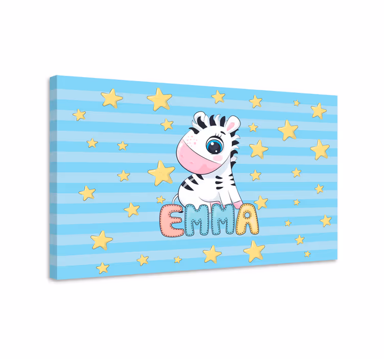 Canvas schilderij herten schattige zebra figuur - TenStickers