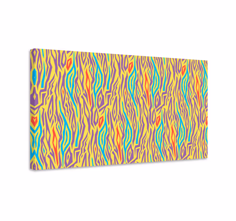 Geometrische canvas schilderij abstract kleurrijke lijnen - TenStickers