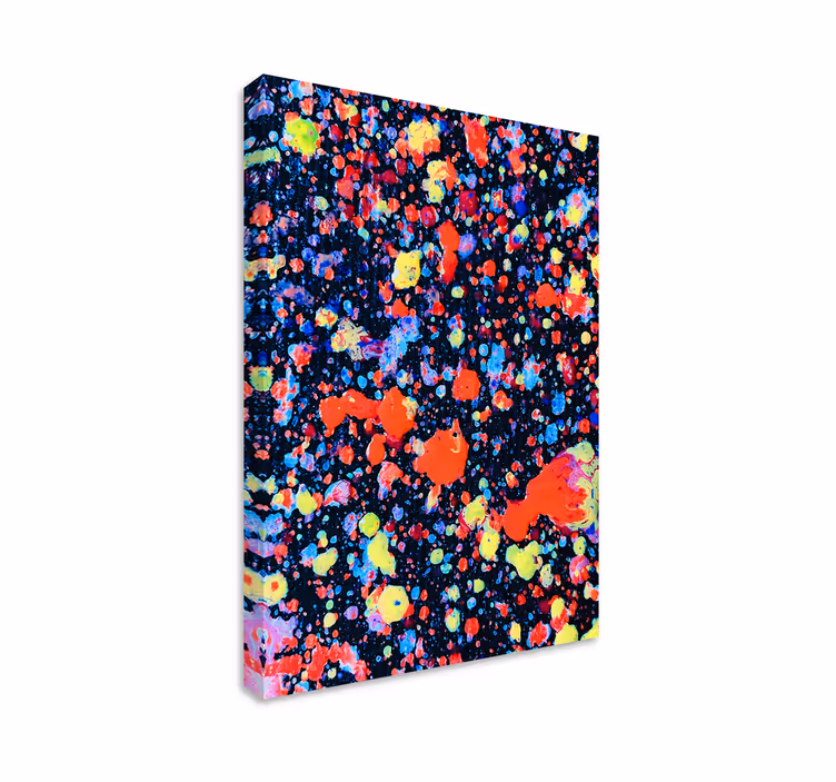 Canvas schilderij abstract kleurrijk spetterpatroon - TenStickers