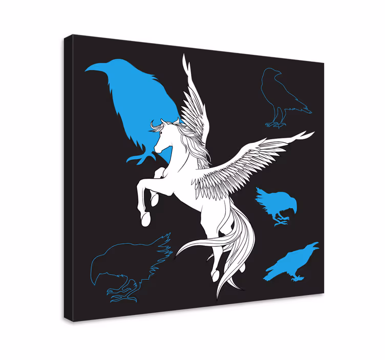 Canvas schilderij dinosaurus mythical pegasus vlucht - TenStickers