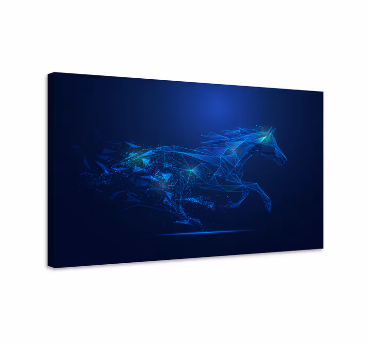 Paarden schilderij op canvas renning geometrisch paard - TenStickers