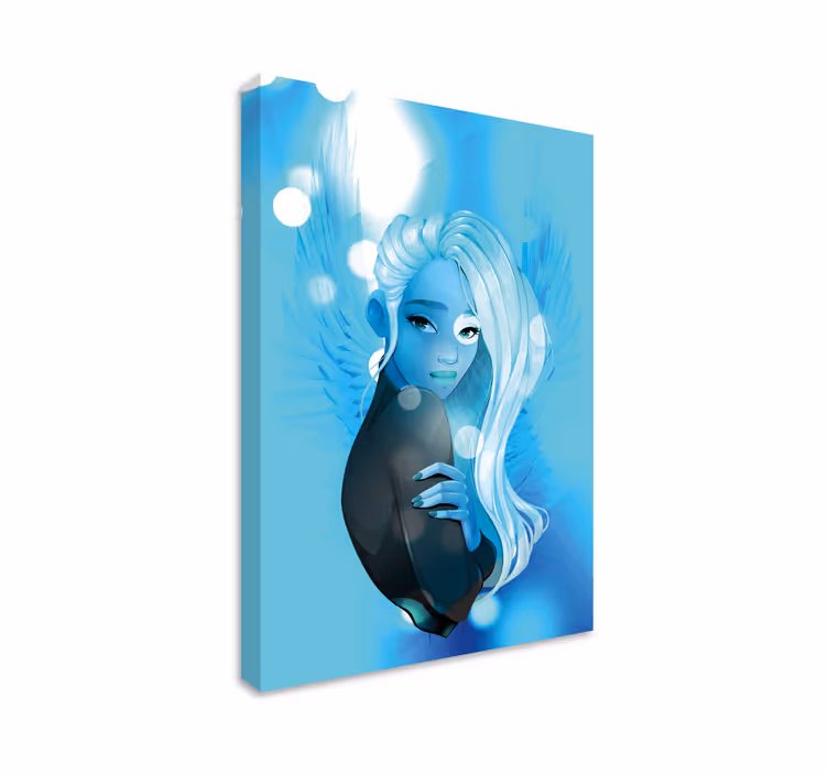 Canvas schilderij mensen en karakters blauwe haar figuur - TenStickers