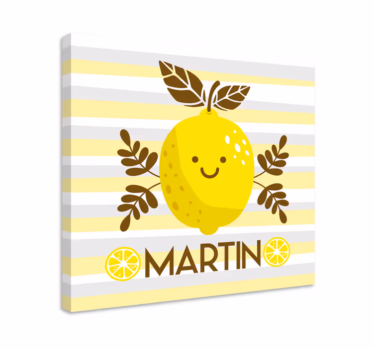 Canvas stilleven en fruit smiley citroen embleem - TenStickers
