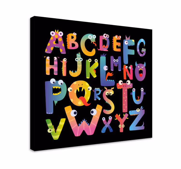 Alphabet en letters canvas schilderij monsterlijke letters - TenStickers