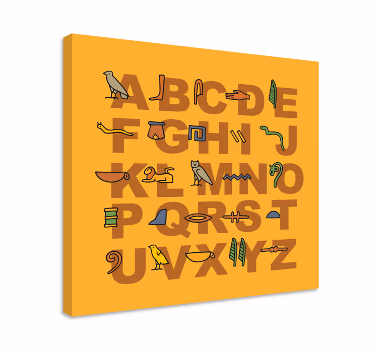 Alphabet en letters canvas schilderij kleurrijke symbolen - TenStickers