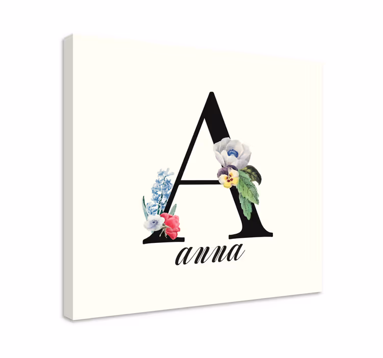 Alphabet en letters canvas schilderij bloemige a - TenStickers