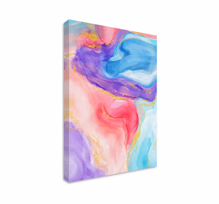 Canvas schilderij abstract vloeibare kleurenstroom - TenStickers