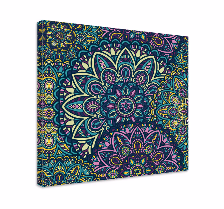 Canvas schilderij mandala complexe mandala illustratie - TenStickers