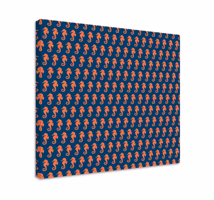 Modern canvas schilderij zeepaard herhalingspatroon - TenStickers