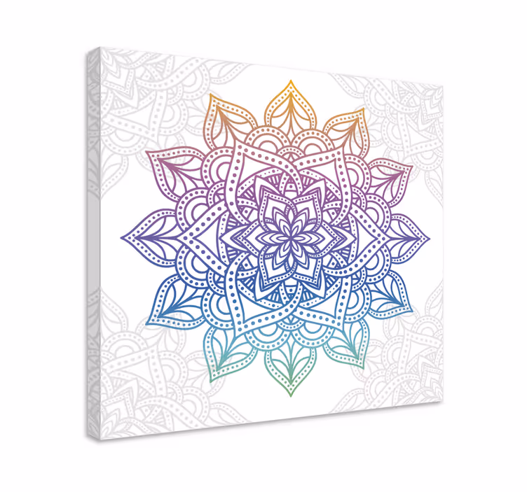 Canvas schilderij zen gedetailleerde botanische mandala - TenStickers