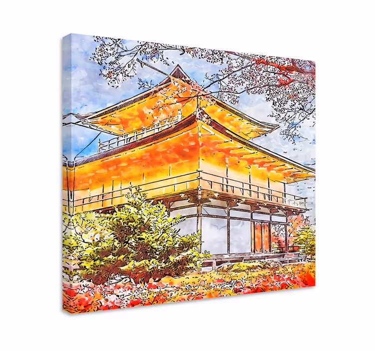 Canvas schilderij landen en steden Japanse - TenStickers