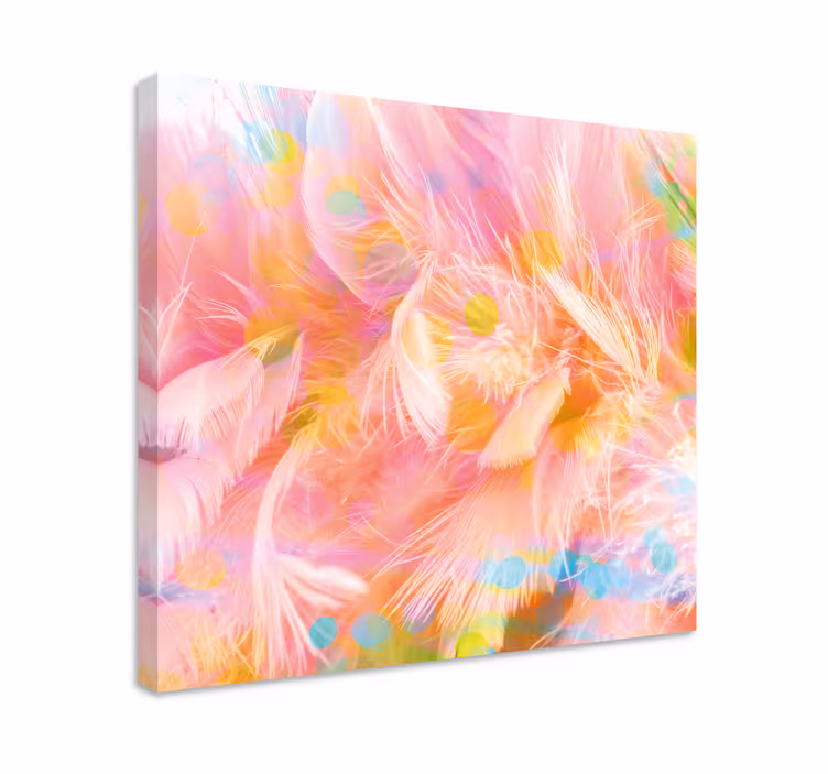 Canvas schilderij delicate veerpatronen - TenStickers