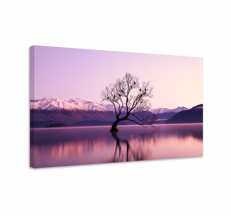 Canvas schilderij bomen Herfst boom met kraaien - TenStickers