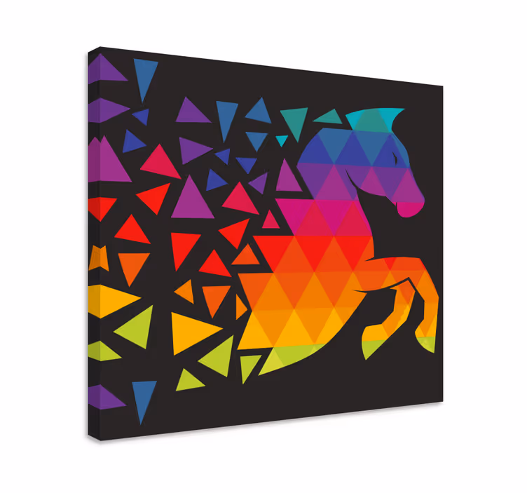 Paarden schilderij op canvas Paard met kleurrijke dods - TenStickers