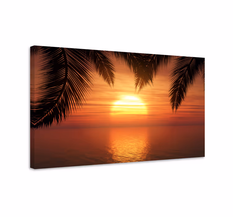 Canvas landschap schemering boven zee - TenStickers
