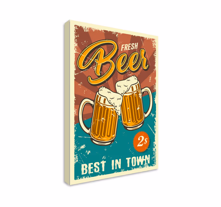 Canvas schilderij sport vers advertentie bier - TenStickers