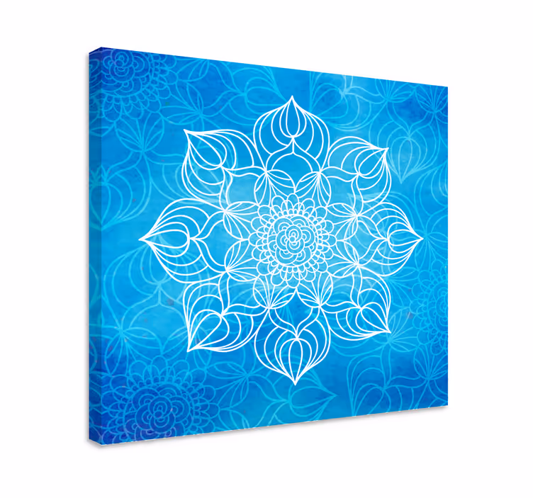 Canvas schilderij mandala Blauwe verfplons - TenStickers