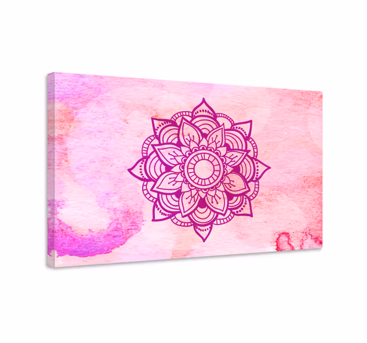 Canvas schilderij mandala uitgebreide botanische mandala - TenStickers