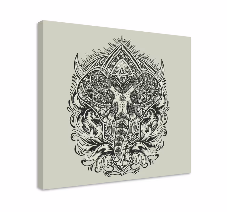 Canvas schilderij mandala Olifant - TenStickers