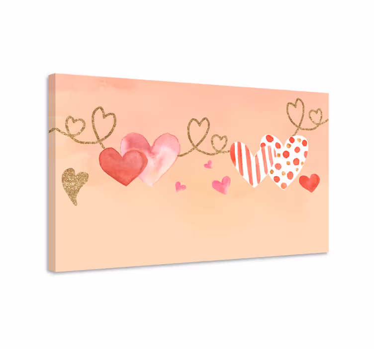 Canvas schilderij bloemen en planten hartverbinding - TenStickers