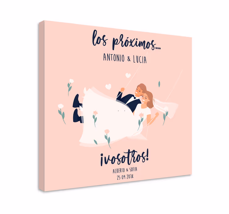 Canvas schilderij tekst romantische huwelijksaankondiging - TenStickers